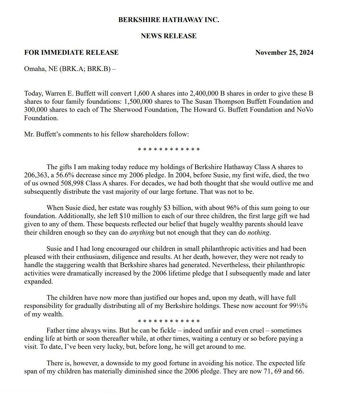 股神巴菲特的遗言